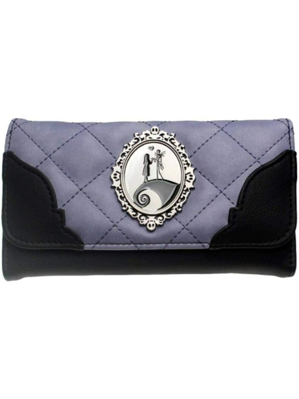 Nightmare Before Christmas Jack & Sally Purple & Black Hand Purse Clutch Wallet